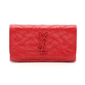 Yves Saint Laurent Saint Laurent Paris Niki Bi-fold Long Wallet, Leather, Wom...